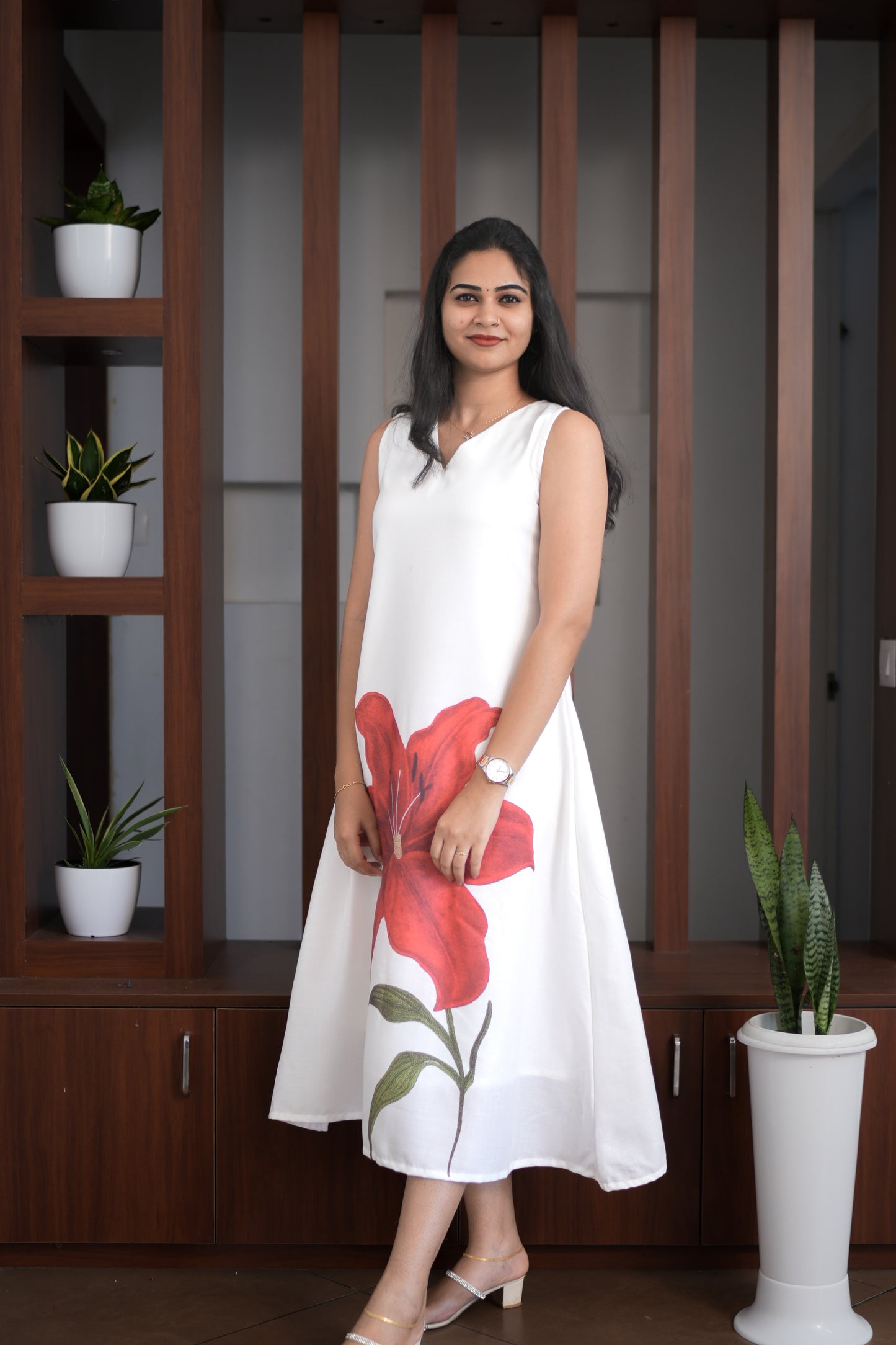 Signature - White Floral A-Line Dress