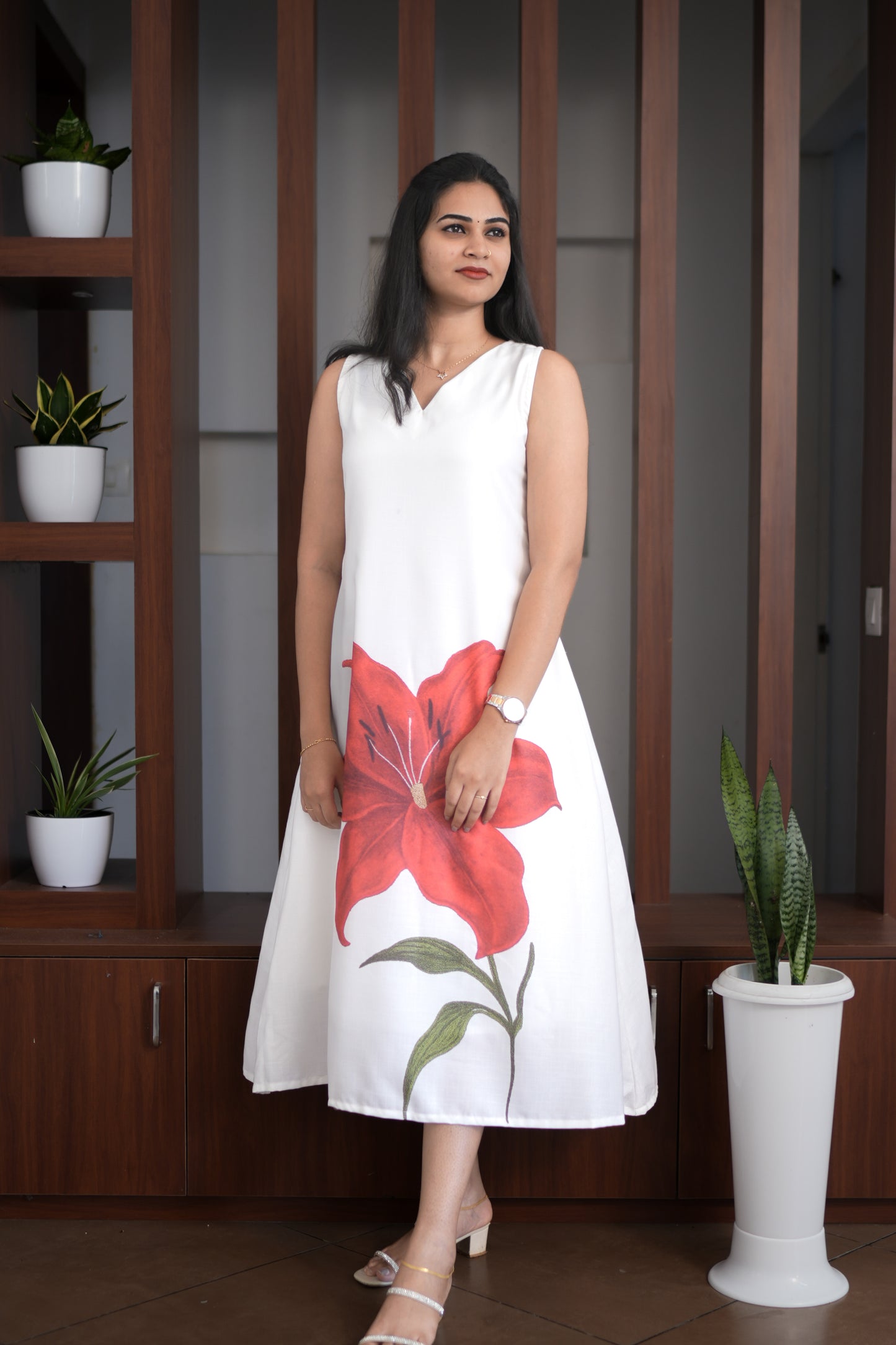 Signature - White Floral A-Line Dress