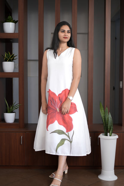 Signature - White Floral A-Line Dress