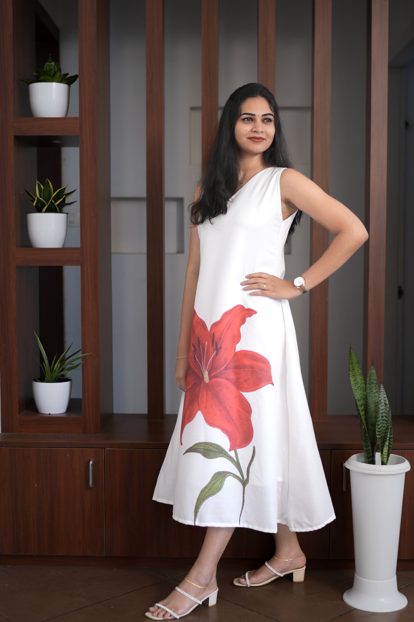 Signature - White Floral A-Line Dress