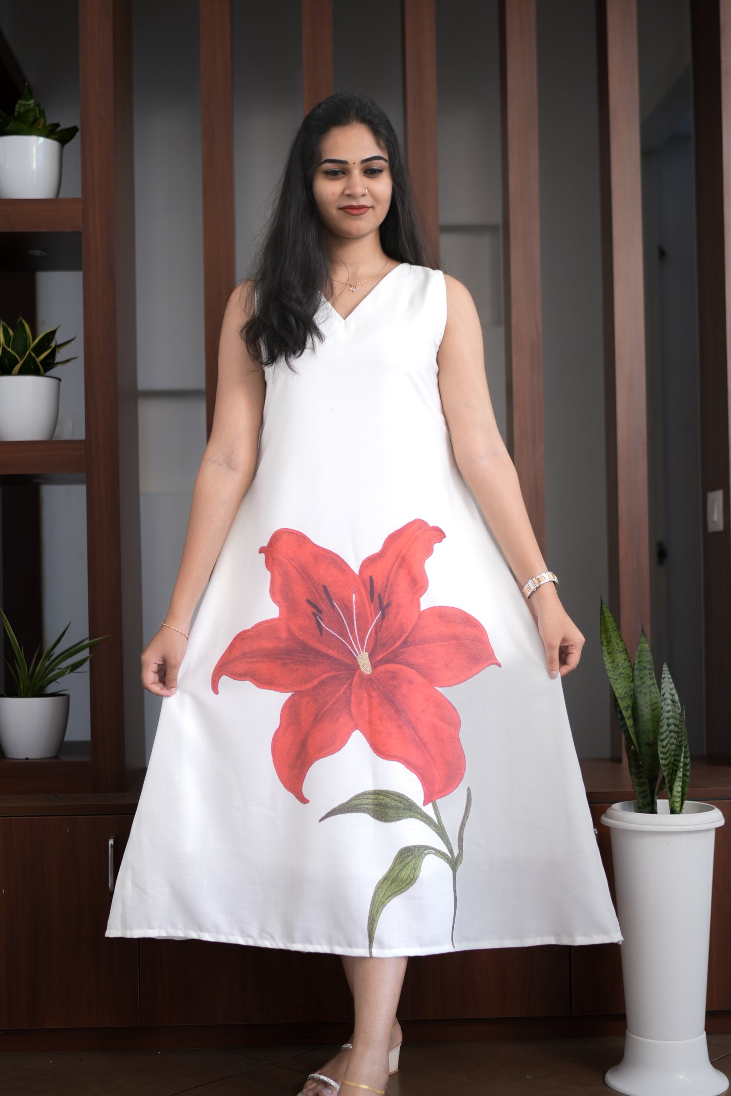 Signature - White Floral A-Line Dress
