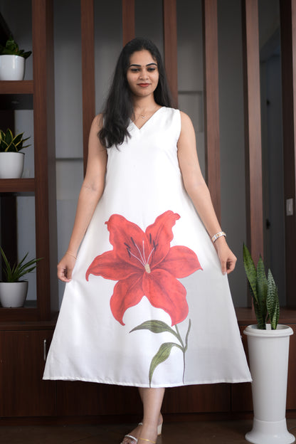 Signature - White Floral A-Line Dress