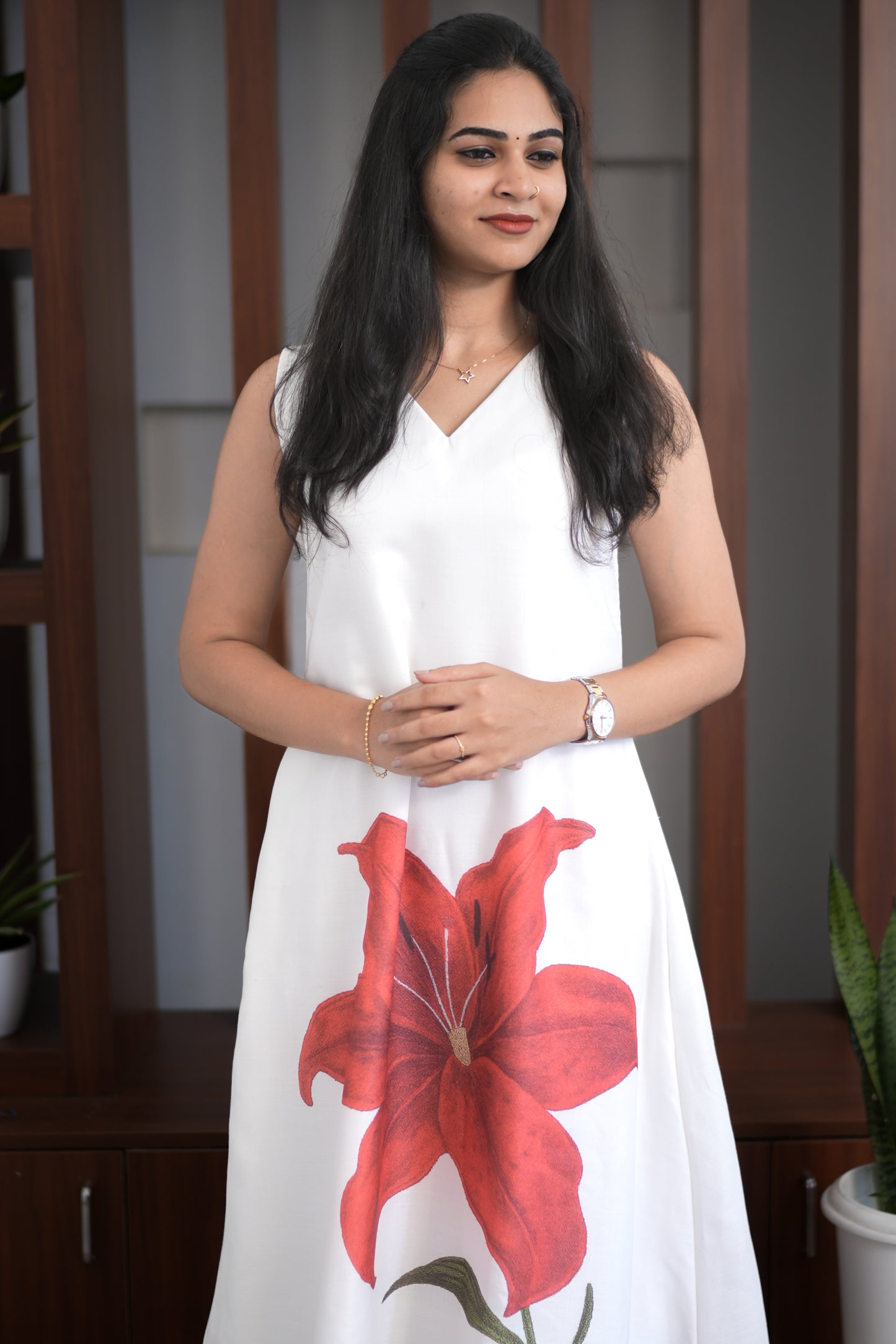 Signature - White Floral A-Line Dress
