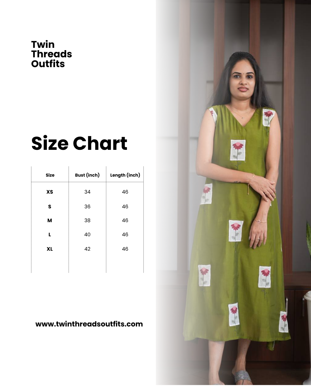 Premium - Mul Chanderi Applique Aline top- Olive Green