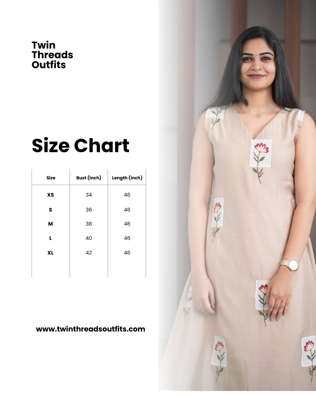 Premium - Mul Chanderi Applique Aline top- Beige