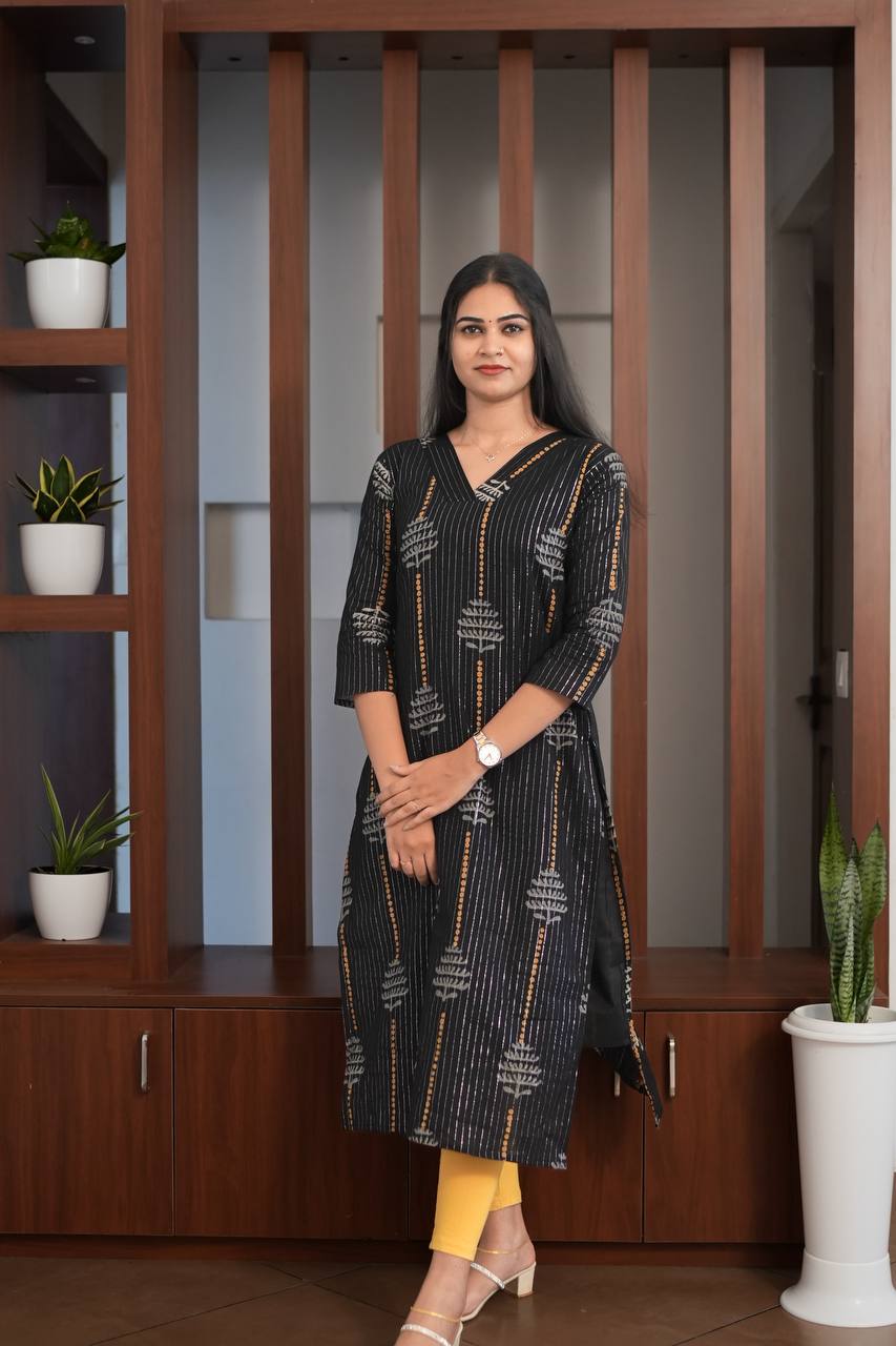 Signature - Black Lurex Line Slitted Top