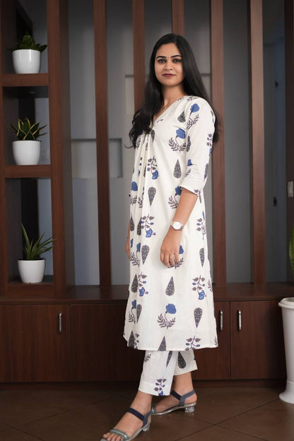 Premium - Jaipur Cotton Off White Cord Set